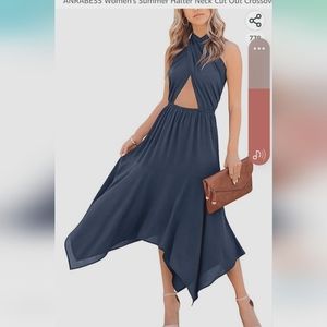 Small Convertible Strap Slate Gray Dress